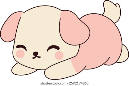 Happy Puppy Lying Down Comfortably