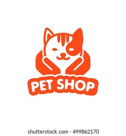 Happy Puppy. Pet Shop Logo Design Template.