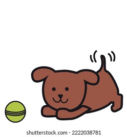 Happy Puppy Playing with a Ball