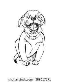 happy puppy, vector illustration