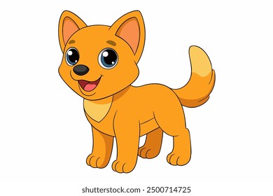 Happy Puppy with Wagging Tail Adorable Dog Illustration