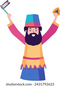 Happy purim character vector illustartion