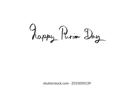 happy purim day black color script calligraphy hand written march 2025 year mardi gras luxury brazillian carnival holiday greeting costume national party international festival model concept event art