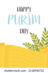 Happy Purim day greeting card. Vector illustration 