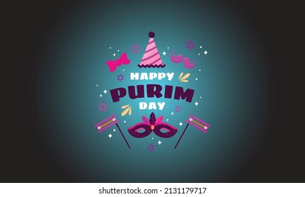 happy purim day vector illustration design