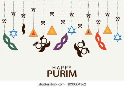 Happy Purim greeting card or background. vector illustration.