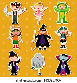 Happy Purim, Jewish holiday. Kids wearing different carnival costumes
