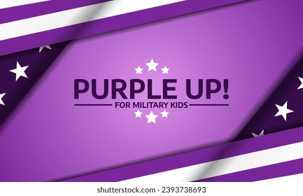 Happy Purple Up Day For Military Kids Background Vector Illustration