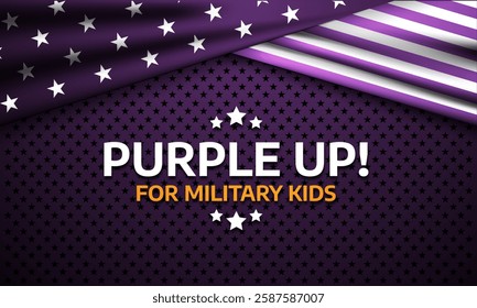 Happy Purple Up Day For Military Kids Background Design Illustration