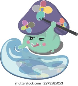 happy purple mushroom do everything that  they want