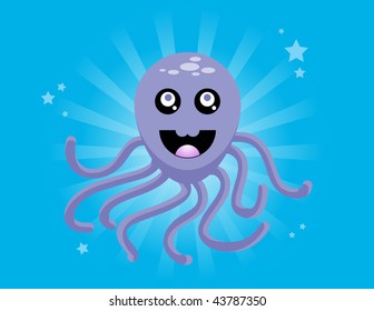 Happy Purple Octopus