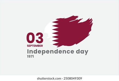 Happy Qatar national day, Qatar independence day celebration, Qatar flag in brush shape	