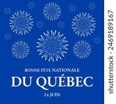 Happy Quebec Day typography poster in French. Canadian National holiday Saint Jean Baptist Day on June 24. Vector template for banner, greeting card, flyer, sticker, etc