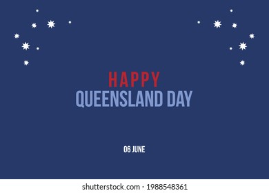 Happy Queensland Day Typography Vector Background 