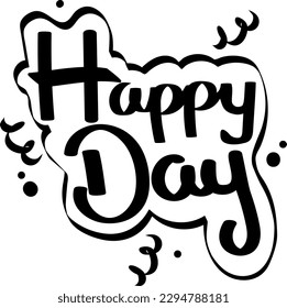 happy quote vector black and white