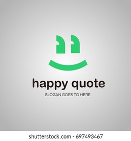Happy quotes smile logo vector logo template