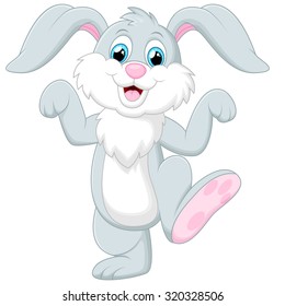 Happy rabbit cartoon