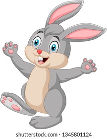 Happy rabbit cartoon isolated on white background