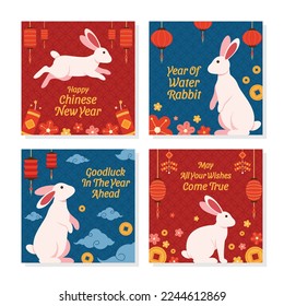 Happy rabbit celebrating chinese new year event.