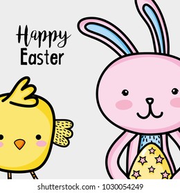 happy rabbit easter holiday celebration