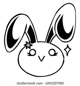 Happy rabbit emoticon in vector form