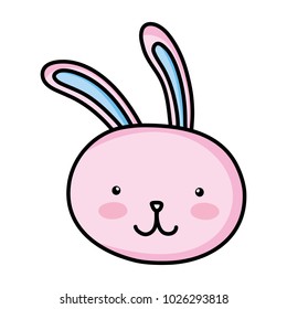 happy rabbit head animal character