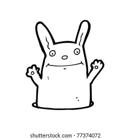 happy rabbit in hole cartoon