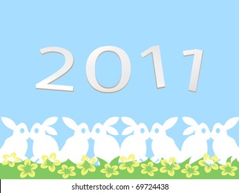 happy rabbit new year card