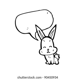 happy rabbit with speech bubble