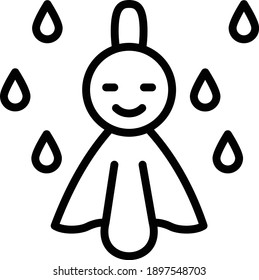 Happy Rain Day Concept, Spring Season Vector Icon Design, Wet season Symbol on white background, rainfall weather Sign,