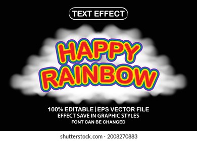 Happy Rainbow 3d Editable Text Effect