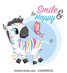 Happy Rainbow Zebra 