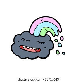 happy raincloud with rainbow cartoon happy raincloud with rainbow cartoon