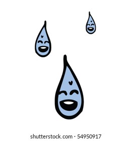 caricatura de gotas de lluvia feliz