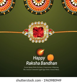 Happy rakhi celebration design template with vector illustration and background