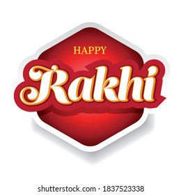 Happy Rakhi festive sign on red label