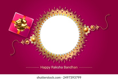 Happy Rakhi Raksha Bandhan. Indian festival greeting card.