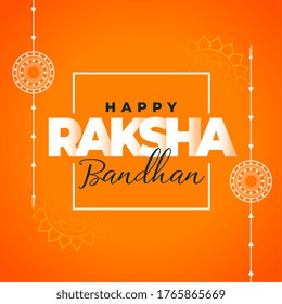 Happy Raksha Bandan Traditional Decorative Wishes Card Design