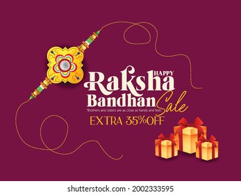 Happy Raksha Bandhan Background Design with Creative Rakhi Illustration - Indian Religious Festival Raksha Bandhan