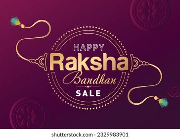 Happy Raksha Bandhan Background Design mit ale Rakhi Illustration - Indian Religious Festival Raksha Bandhan Sale