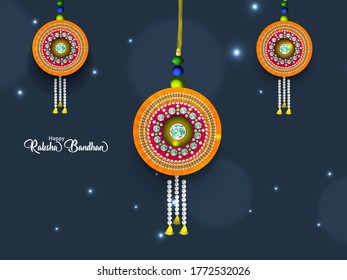 Happy Raksha Bandhan background, Indian festival of rakhi celebration, Vector Illustration.