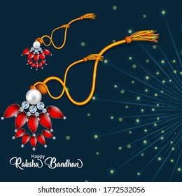 Happy Raksha Bandhan background, Indian festival of rakhi celebration, Vector Illustration.