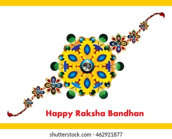 happy Raksha Bandhan Background with rakhi vector illustration 