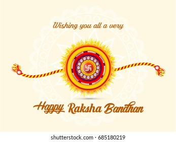 Happy Raksha Bandhan, Beautiful colorful Rakhi designs, Hindu Festival, Vector Illustration. svg