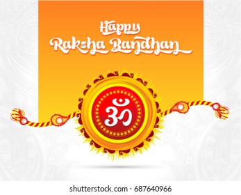 Happy Raksha Bandhan, Beautiful colorful Rakhi designs, Hindu Festival, Vector Illustration.