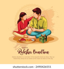  Happy Raksha Bandhan and Bhai dooj with nice creative wallpaper background. abstract vector illustration design