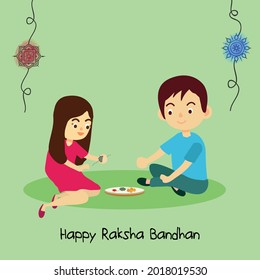 Happy Raksha Bandhan celebrated for brother and sisters love in India. Rakhi celebration 