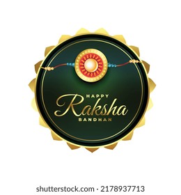 happy raksha bandhan celebration card with realistic rakhi design