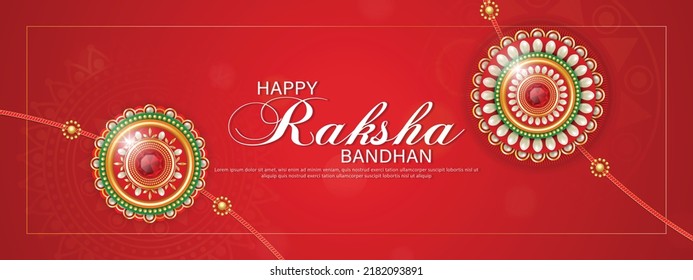 Happy Raksha Bandhan Ceremony Banner Template Stock Vector (Royalty ...