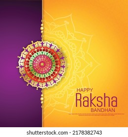 Happy raksha bandhan ceremony poster template design with decorative rakhi. vector illustration.